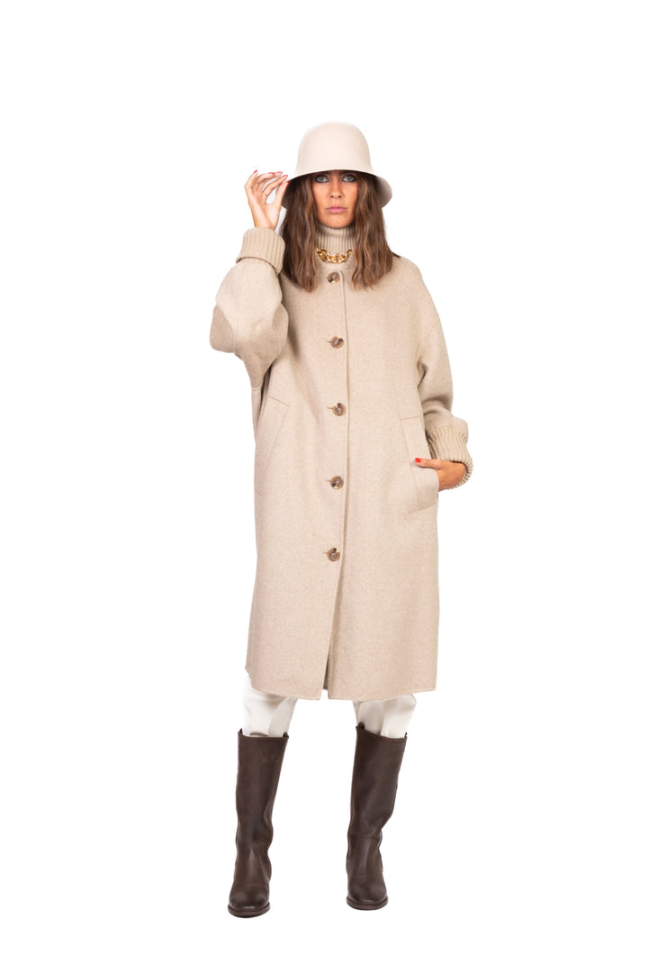 Vicolo - Cappotto lungo hand made con polsini Art. TF0027