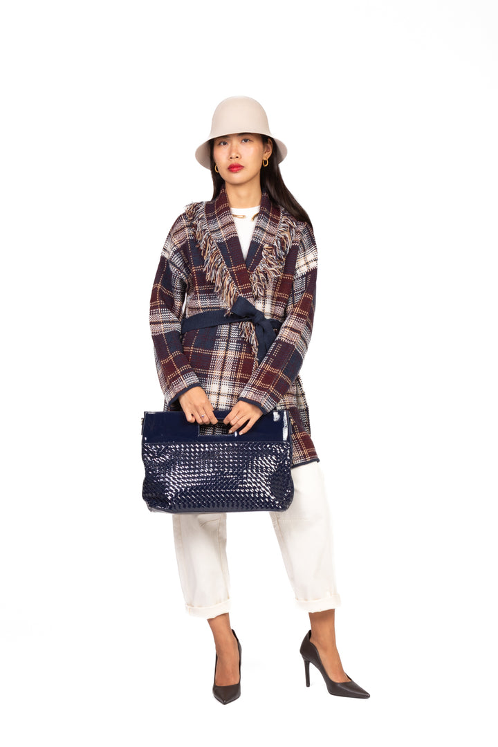 Vicolo - Caban check con cintura Art. 77229F