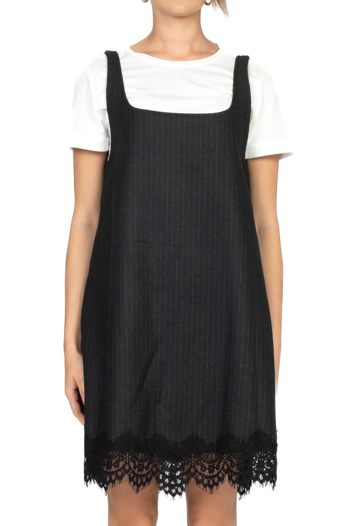 Tensione In - Abito mini gessato con t-shirt Art. W25X613