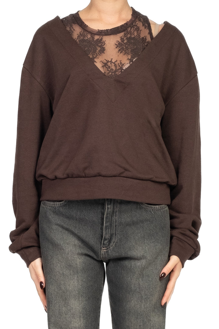 Have One - Felpa scollo a V con pizzo Art. RMA-P028