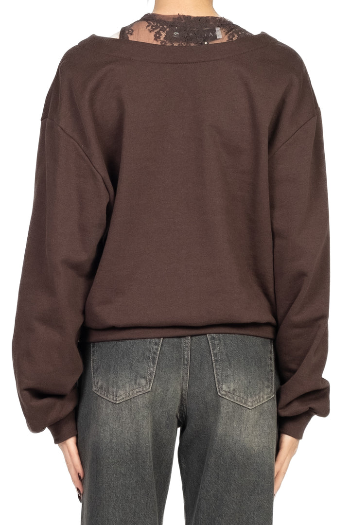 Have One - Felpa scollo a V con pizzo Art. RMA-P028