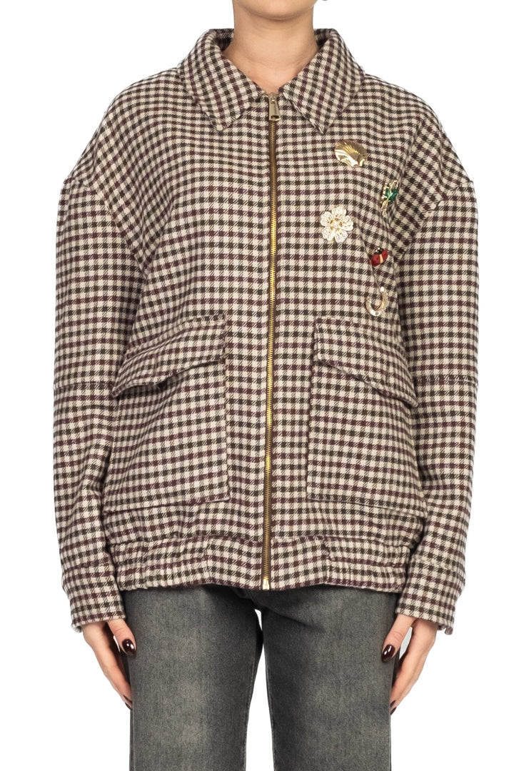 Tensione In - Giacca bomber quadretti Art. 26B860