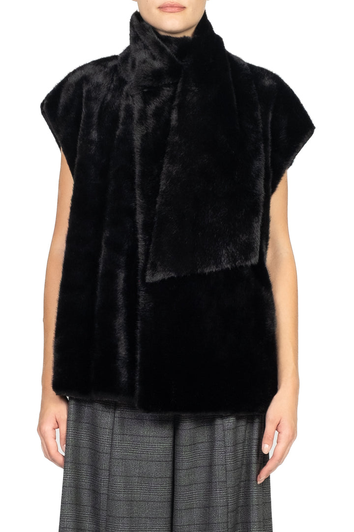 Tensione In - Gilet pelliccia con sciarpa Art. 225055