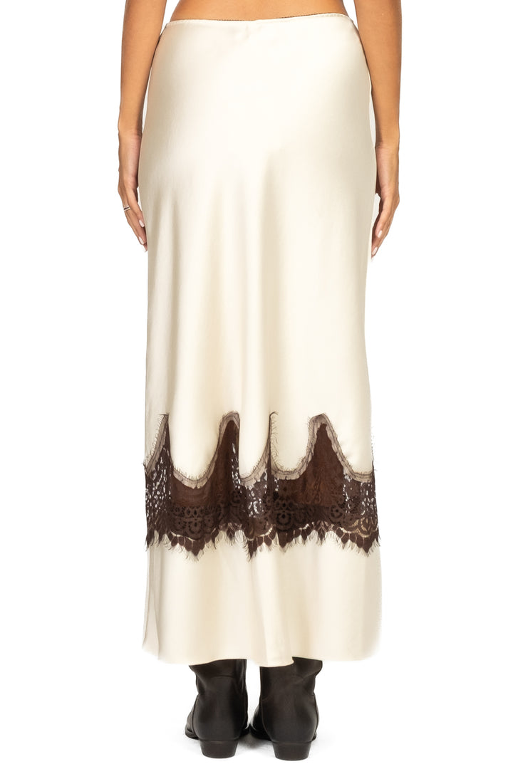 Tensione In - Gonna satin con intarso in pizzo Art. 37684