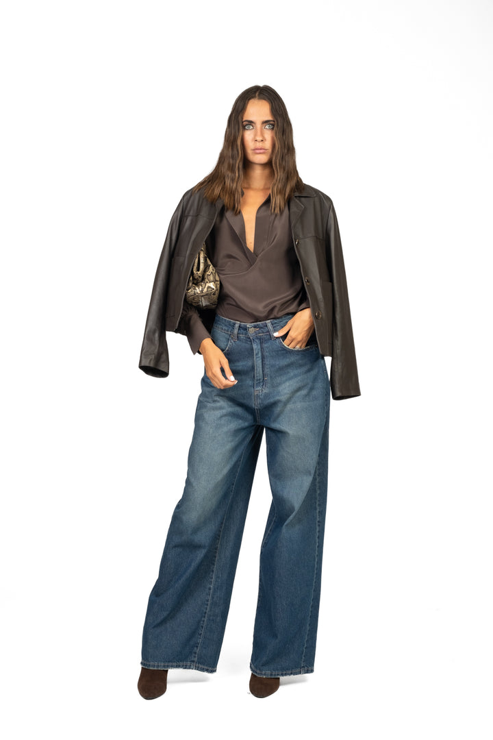 Emunà - Blusa scollo v manica palloncino Art. CM13-0068