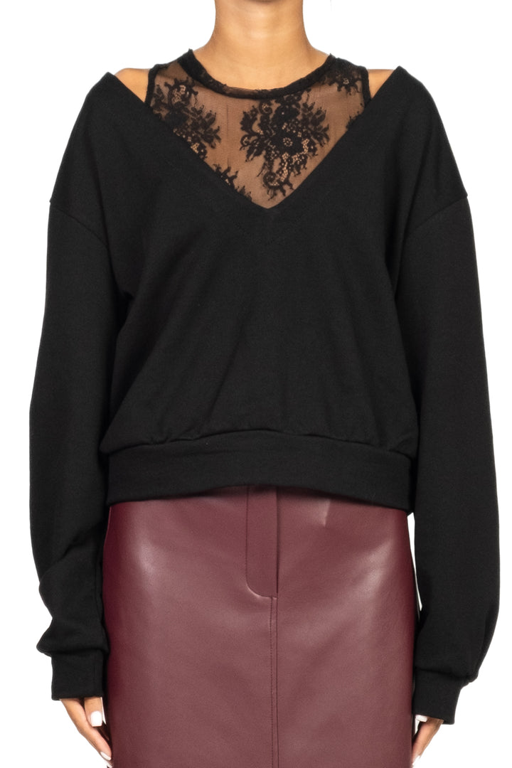 Have One - Felpa scollo a V con pizzo Art. RMA-P028