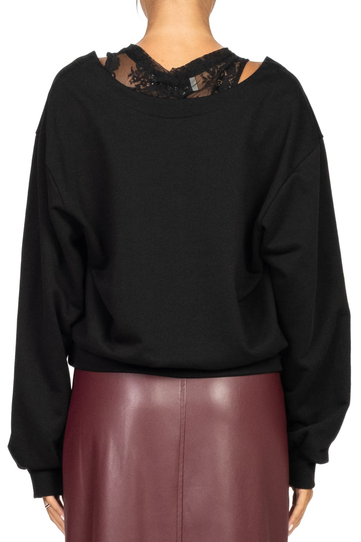 Have One - Felpa scollo a V con pizzo Art. RMA-P028