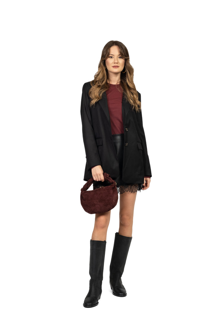 Tensione In - Mini gonna ecopelle con pizzo Art. 37765