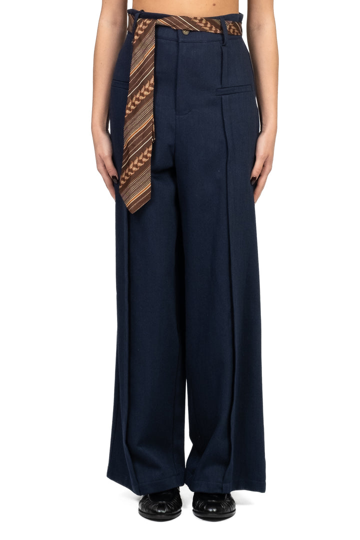 Vicolo - Pantalone palazzo con cravatta Art. TF1098