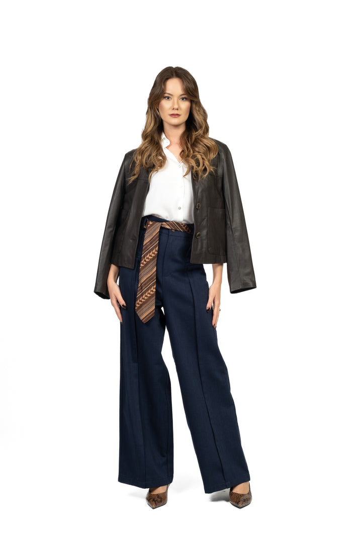 Vicolo - Pantalone palazzo con cravatta Art. TF1098