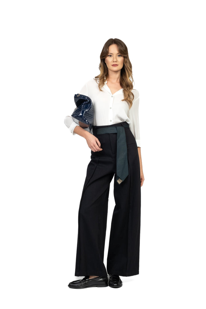 Vicolo - Pantalone palazzo con cravatta Art. TF1098