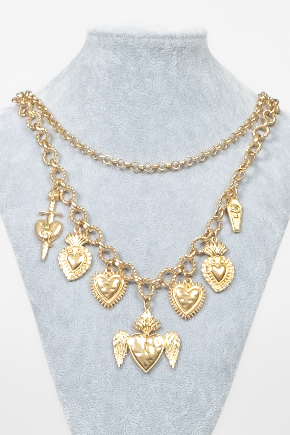Upper - Collana doppia pendenti cuore