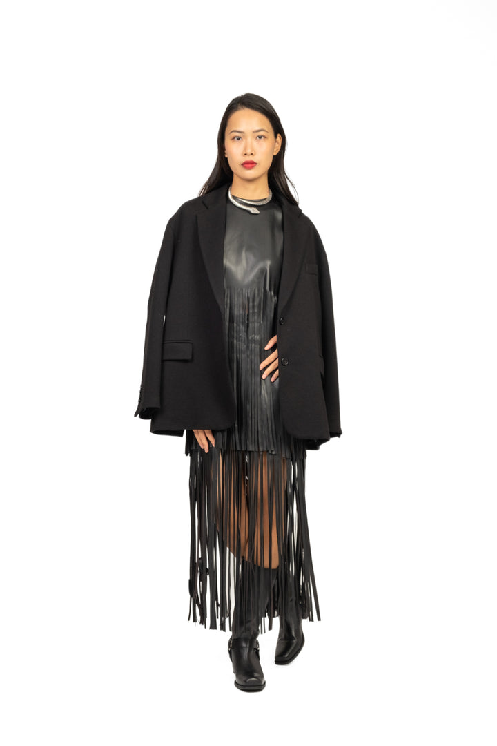 Tensione In - Top ecopelle con frange Art. W25M697