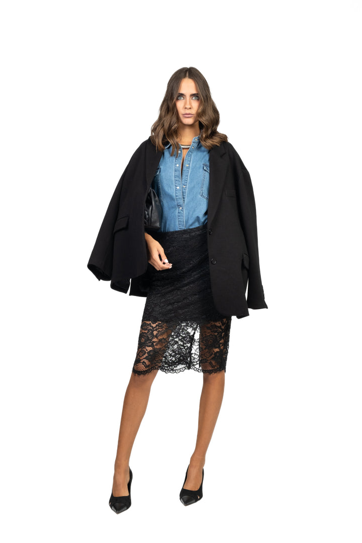 Tensione In - Gonna midi in pizzo Art. N20074AT