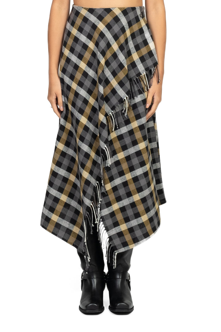 Dixie - Gonna quadri con frange Art. GDB1YLZ