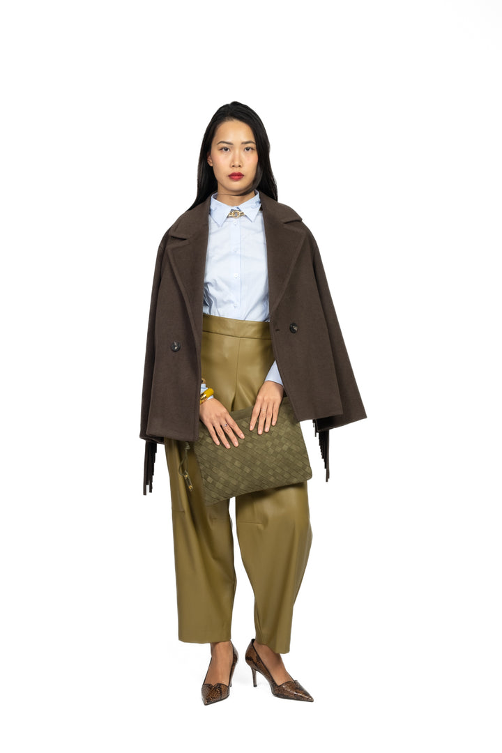 Vicolo - Giacca cappotto doppio petto con frange Art. TF1556