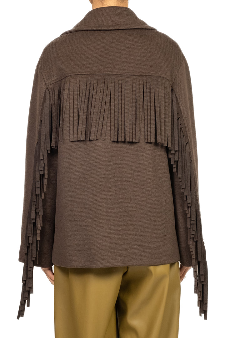 Vicolo - Giacca cappotto doppio petto con frange Art. TF1556