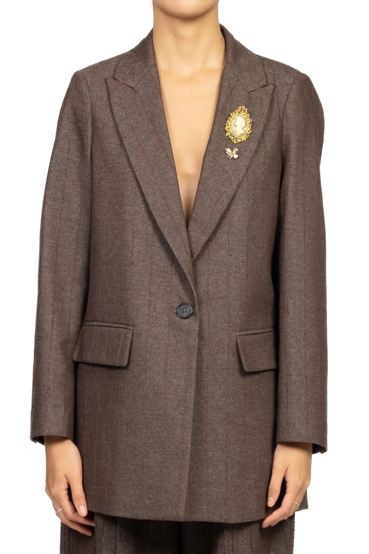 Dixie - Giacca gessata con spilla Art. JDE2YGAP