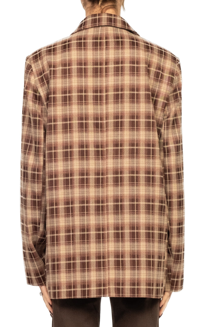 Tensione In - Giacca check doppio petto con spilla Art. W25J693