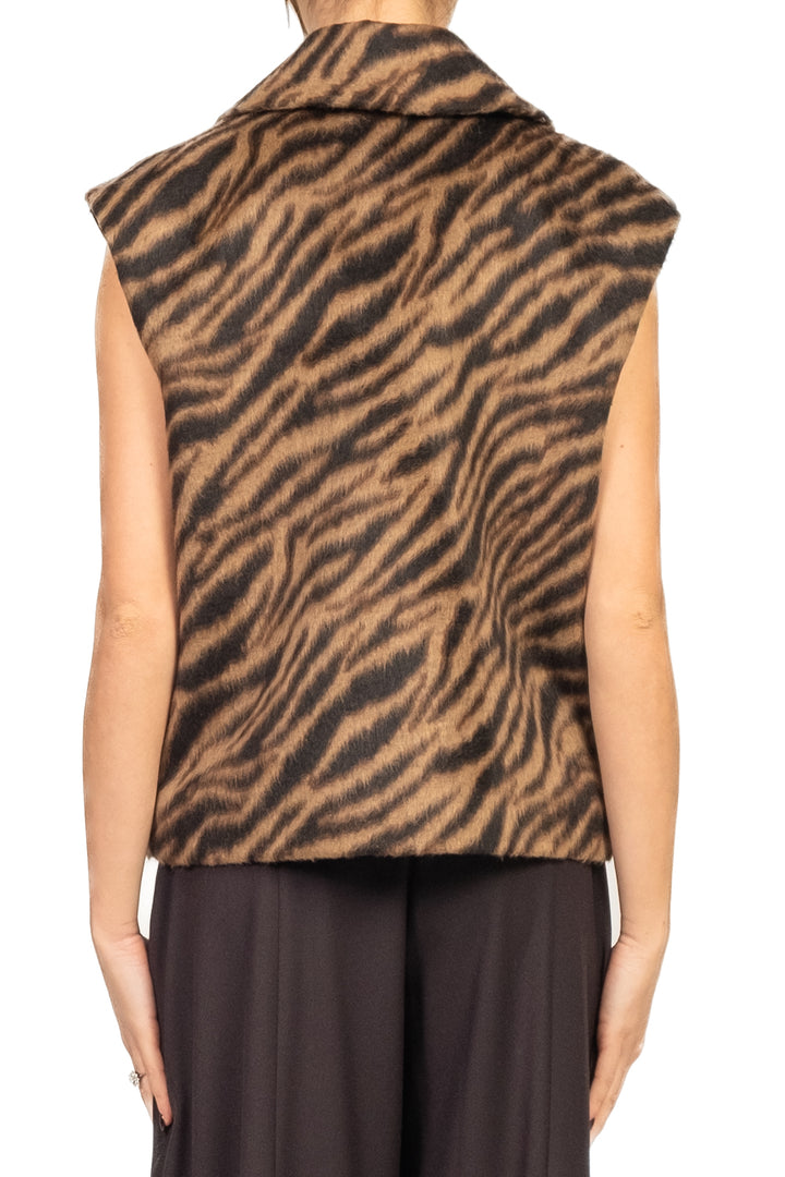 Tensione In - Gilet doppio petto stampa animalier Art. W25J604