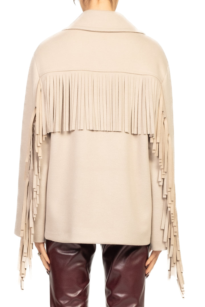 Vicolo - Giacca cappotto doppio petto con frange Art. TF1556