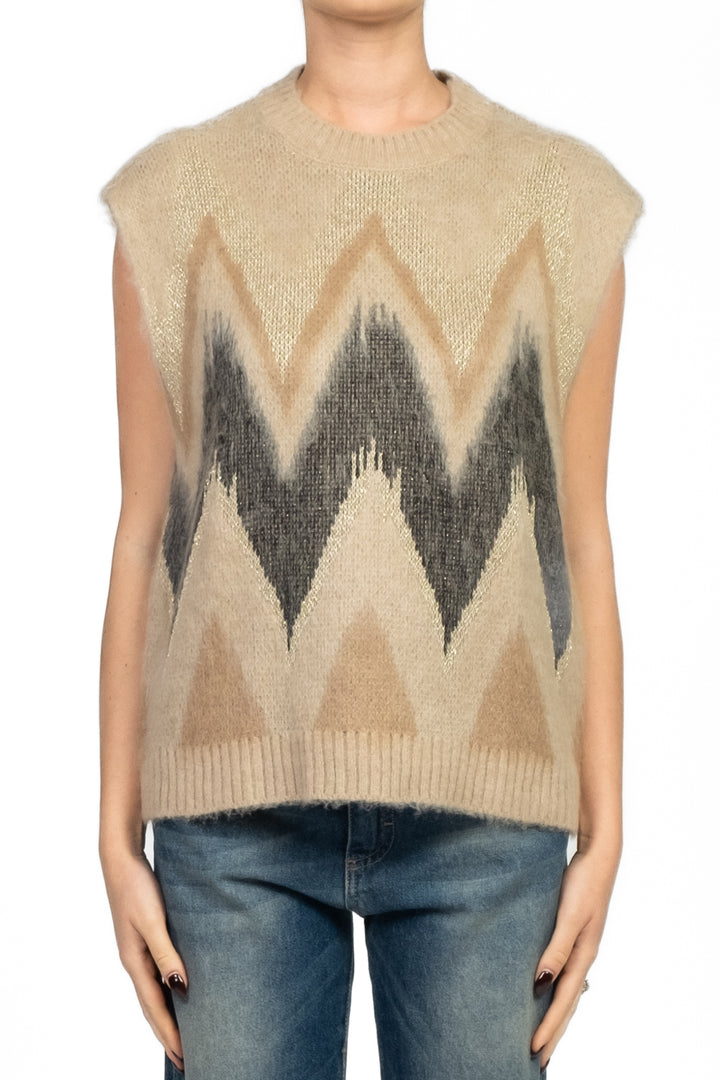 Tensione In - Gilet fantasia in lurex Art. W5HMT24A373