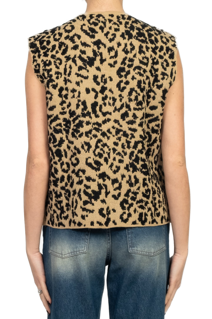 Tensione in - Gilet in maglia animalier Art. W5HMG85A400