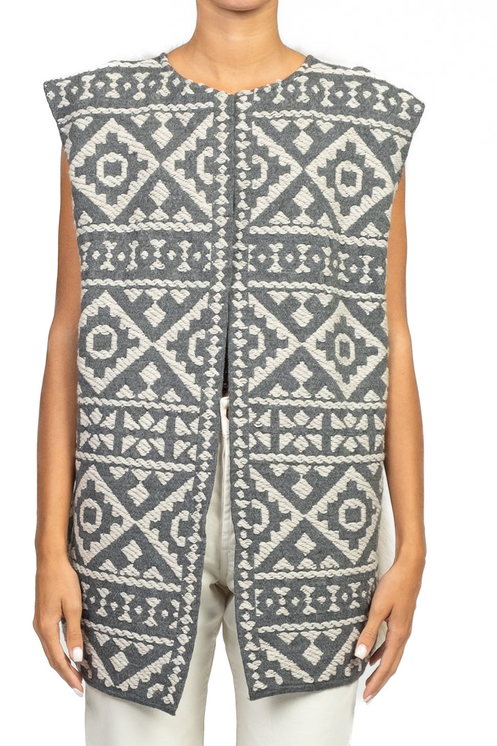 Tensione In - Gilet over etnico con pelliccia Art. W5HMG80A400