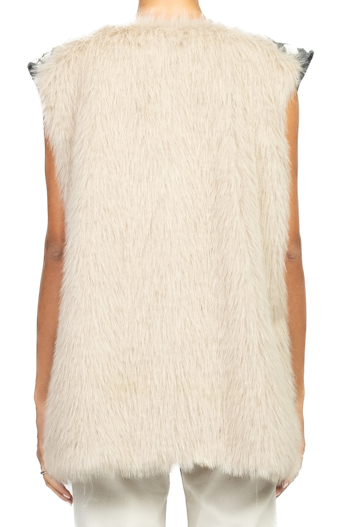 Tensione In - Gilet over etnico con pelliccia Art. W5HMG80A400