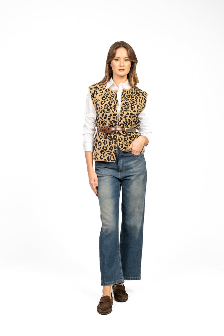 Tensione in - Gilet in maglia animalier Art. W5HMG85A400