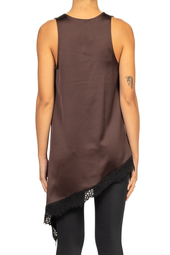 Imperial - Canotta satin asimmetrica con pizzo Art. RIP3KBA