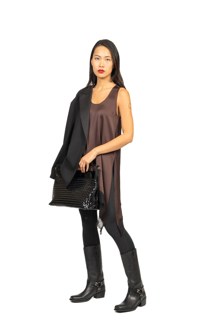 Imperial - Canotta satin asimmetrica con pizzo Art. RIP3KBA