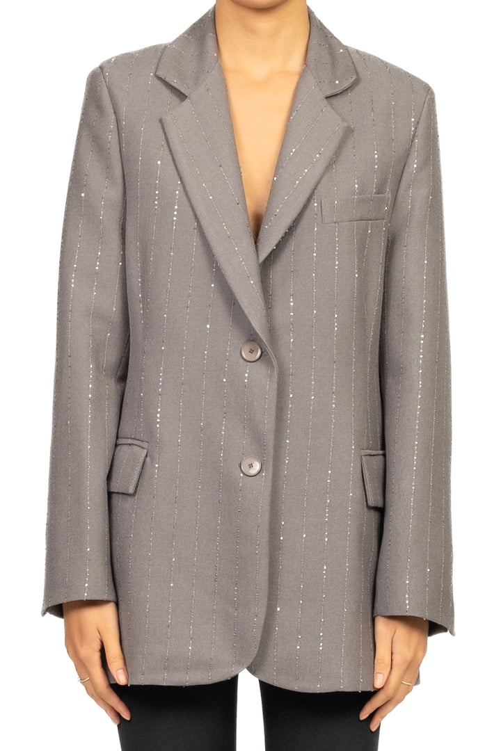 Tensione In - Giacca gessatura paillettes Art. W25J309