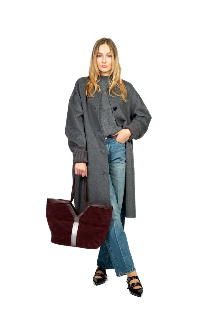 Vicolo - Cappotto lungo hand made con polsini Art. TF0027