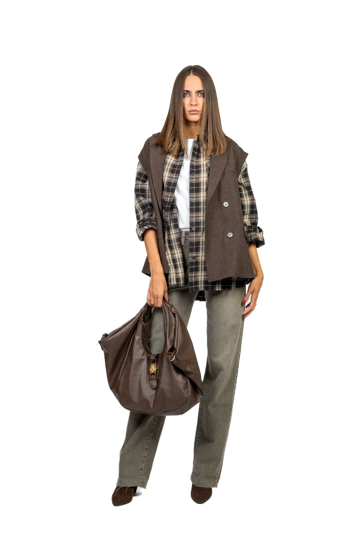 Tensione In - Camicia quadri con stampa posteriore Art. FW250073