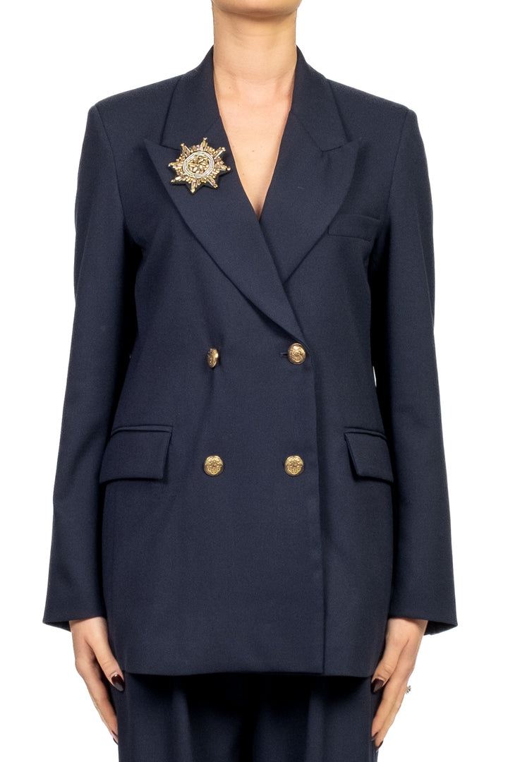 Tensione In - Giacca doppio petto con spilla Art. W25J739