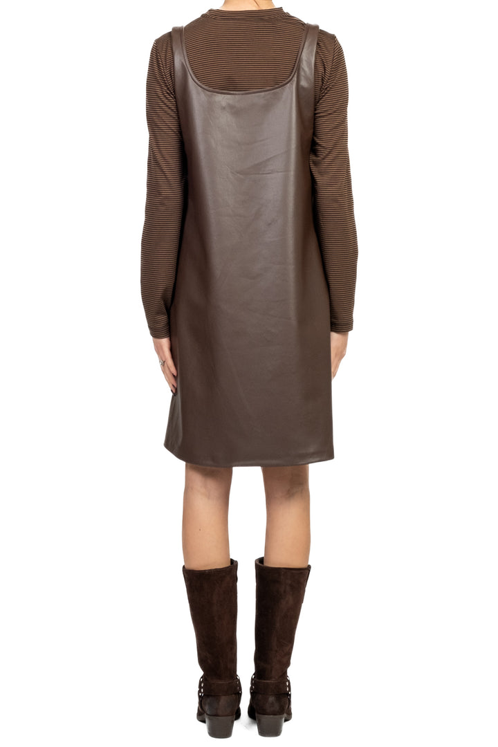 Tensione In - Abito canotta ecopelle con t-shirt righe Art. W25X730