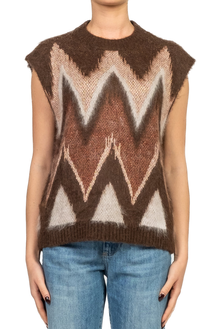 Tensione In - Gilet fantasia in lurex Art. W5HMT24A373