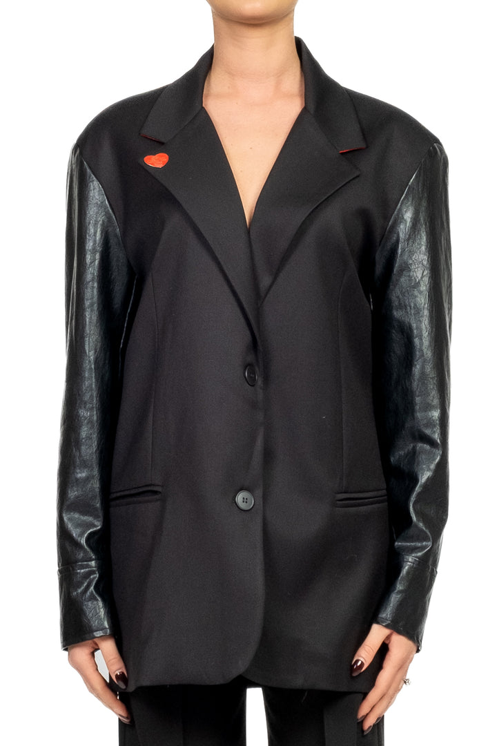 Tensione In - Giacca over con maniche ecopelle Art. 37829