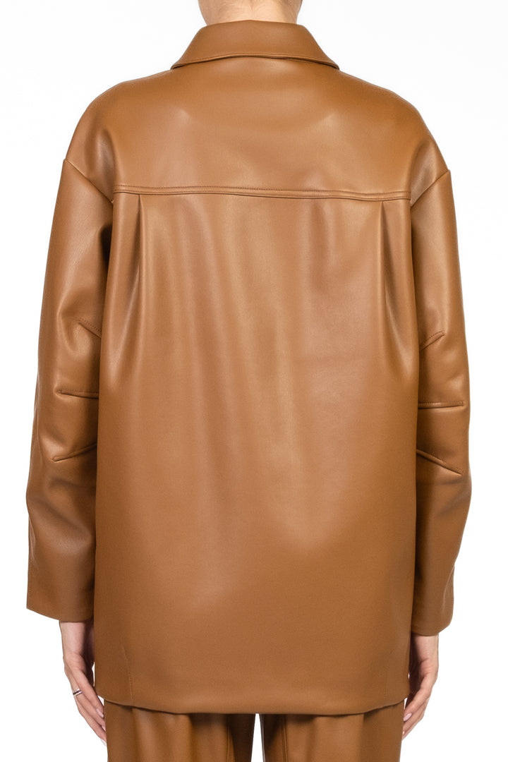 MM MaxMara - Giacca ecopelle tasche a toppa FUOCO Art. 2526916067