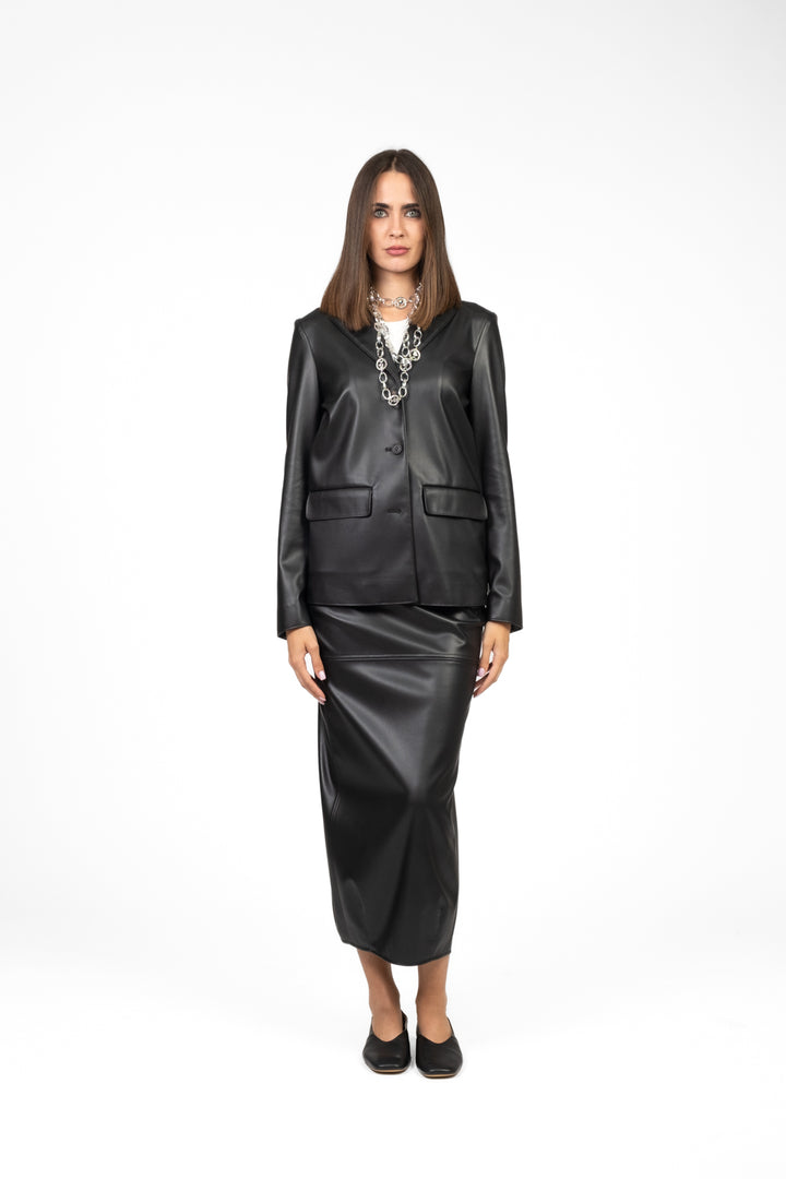 MM MaxMara - Gonna ecopelle con zip FABIANA Art. 2526776037