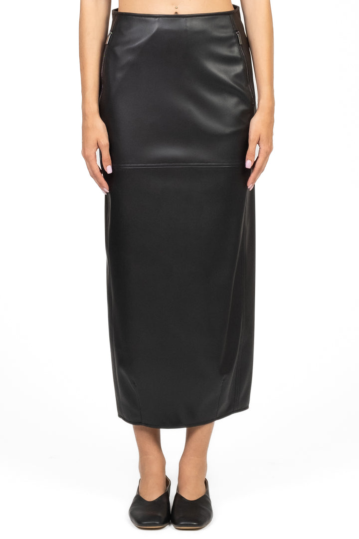 MM MaxMara - Gonna ecopelle con zip FABIANA Art. 2526776037