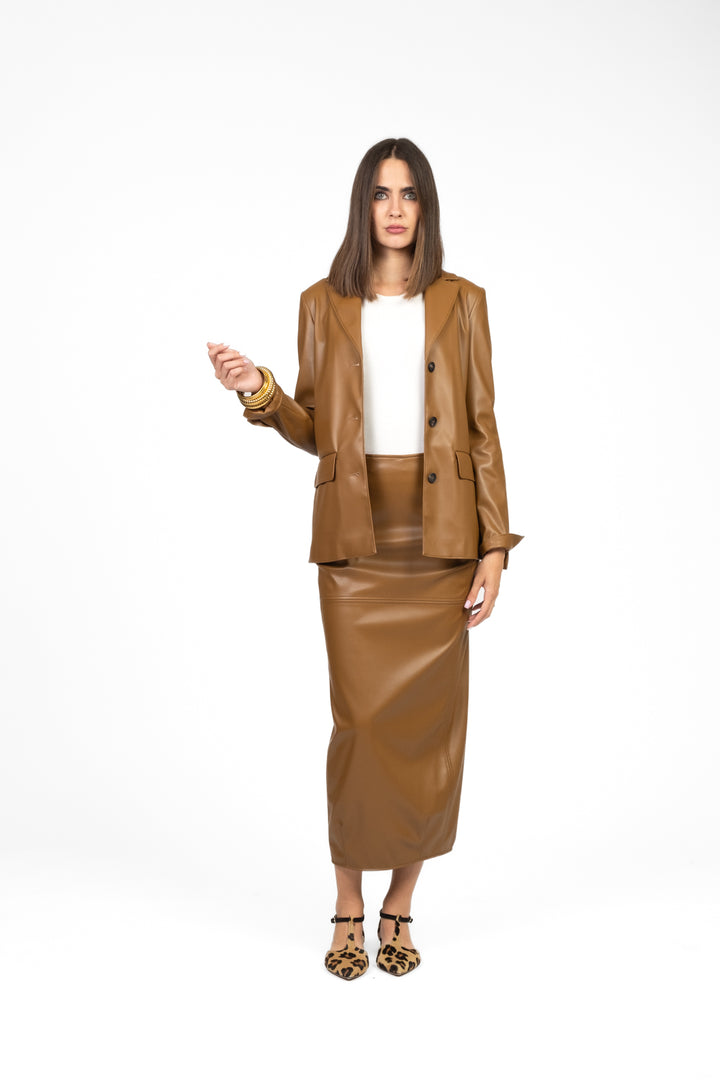 MM MaxMara - Gonna ecopelle con zip FABIANA Art. 2526776037