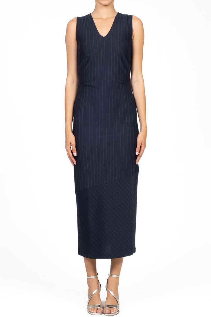 MM MaxMara - Abito giromanica gessato NEWPORT Art. 2526626047