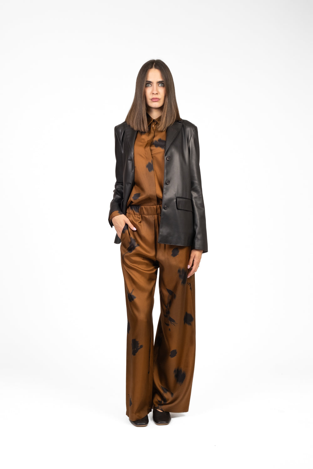 Pantalone seta oro | La Parisienne Capri