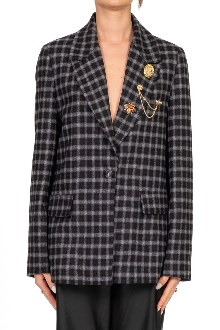 Vicolo - Giacca check con spille Art. TF1881