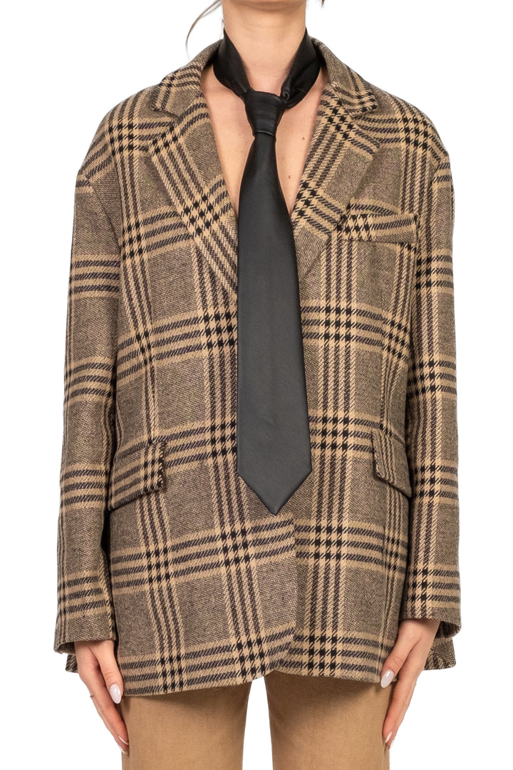 Tensione In - Giacca over check con cravatta Art. 26B1273