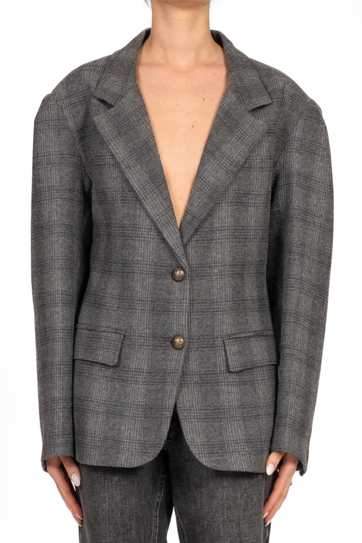 Tensione In - Giacca check manica palloncino Art. 37963