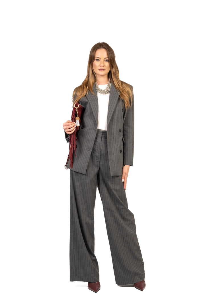 Dixie - Pantalone palazzo gessato Art. PCHSYOI