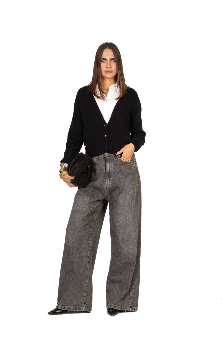 Vicolo - Cardigan scollo V bottone gioiello Art. 77164F